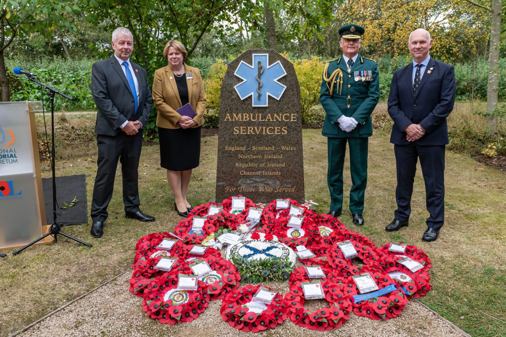 Jonathan Evans and Stephen Richards of DLL with Diane Scott, TASC’s Chair, and Professor Anthony Marsh, National Strategic Adviser of Ambulance Services for NHS England and NHS Improvement, at the National Ambulance Remembrance Service which TASC hosts every two years.